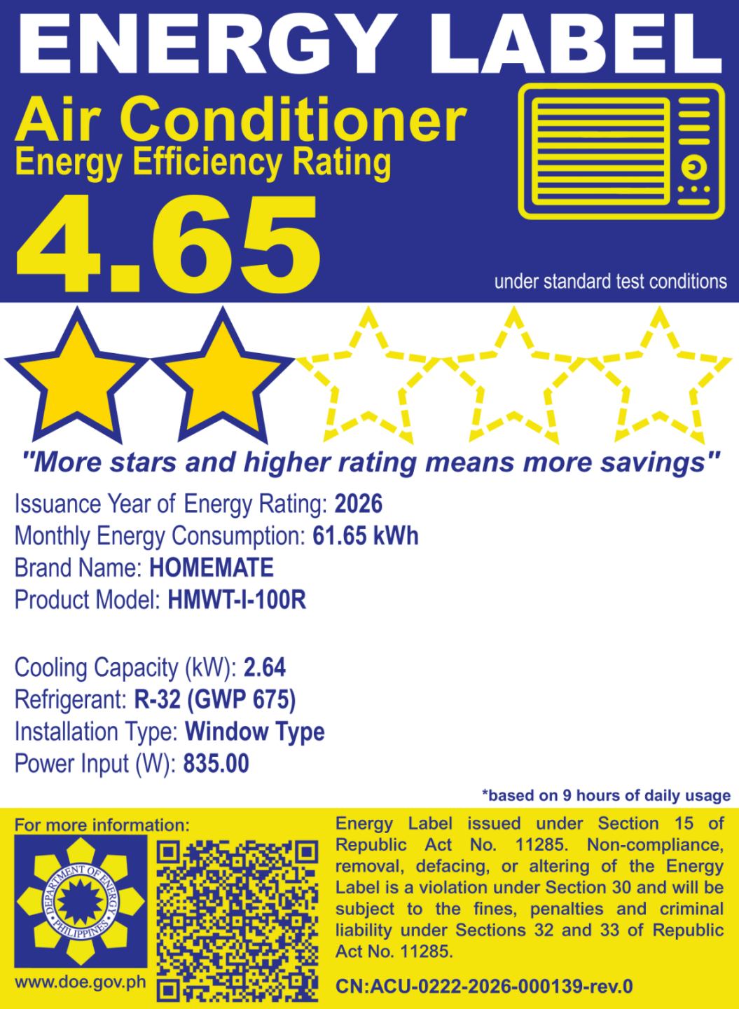 HOMEMATE FULL DC INVERTER WINDOW TYPE AIRCONDITIONING